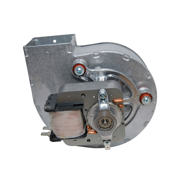 Ventilateur centrifuge pour poêle à pellets avec moteur extérieur sur le côté droit